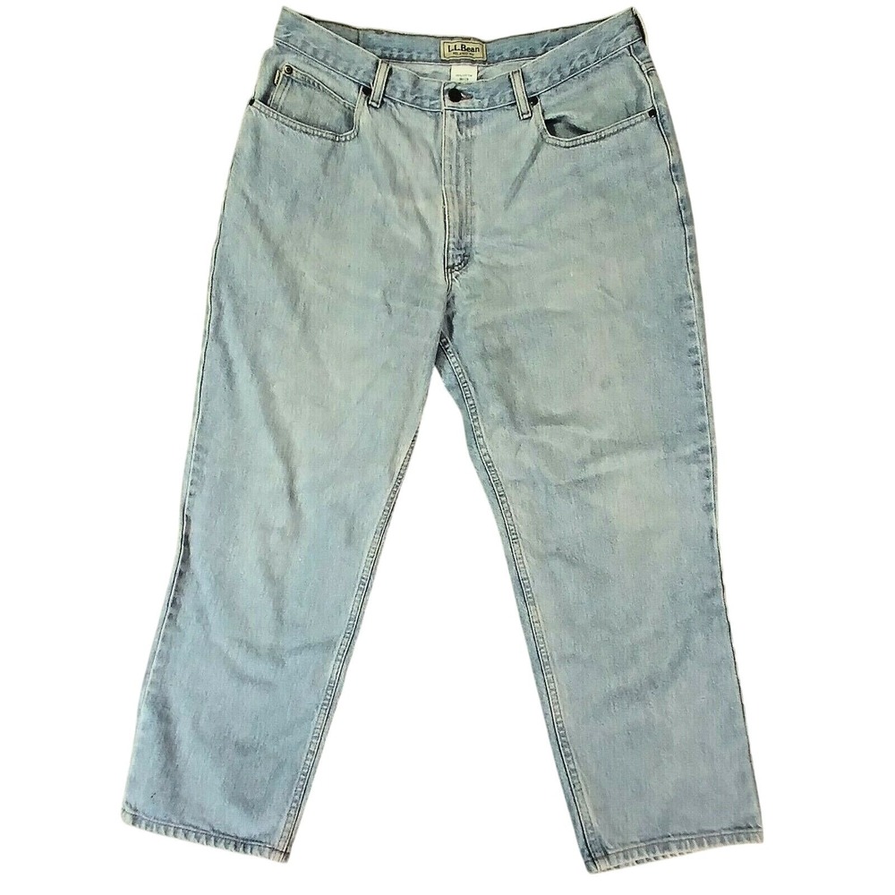 L L Bean Jeans Men's 38 x 29 Relaxed Fit‎ Straight Blue Denim Pants